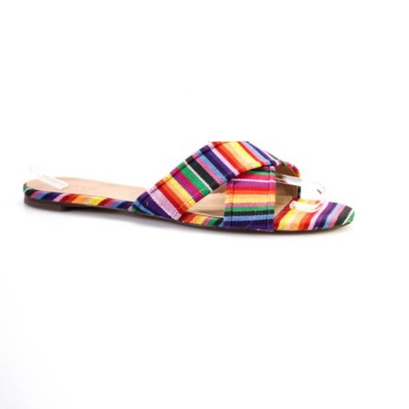 J. Crew Cora Multicolored Criss Cross Slide Sandal - Picture 3 of 10